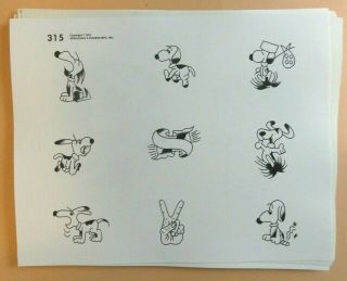 Vintage Rare 1978 Spaulding & Rogers Tattoo Flash Sheet 315 Snoopy Peace