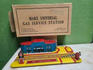 Marx O Scale Prewar Tin Union Station Freight Station Toy Train Rare Box Error
