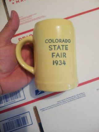 Coors Golden Beer Pottery 1934 Colorado State Fair Mug Rare