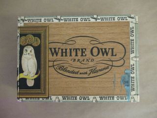 Vintage White Owl Brand Blended With Havana Cigar Box W/ Tax Label Rare