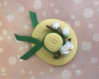 Vtg.  Madame Alexander Doll Accessory Straw Hat With Flowers For 7 - 8 " Doll