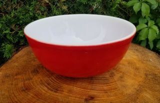 Rare Vintage Pyrex red 404 4 Quart Mixing Nesting Bowl Christmas 2
