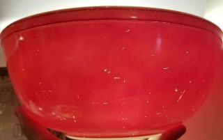 Rare Vintage Pyrex red 404 4 Quart Mixing Nesting Bowl Christmas 3