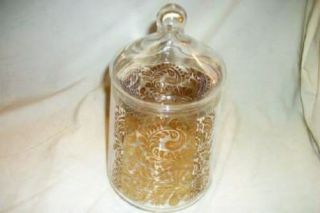 Mid Century Apothecary Jar Gilt Vintage Candy Ornate Regency Paris Apt
