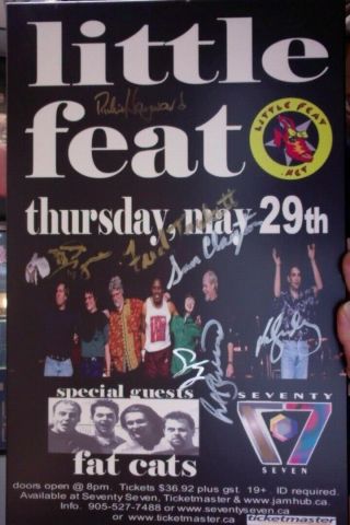 Little Feat Band Signed Rare Concert Advertisement Poster 11 " X 17 "