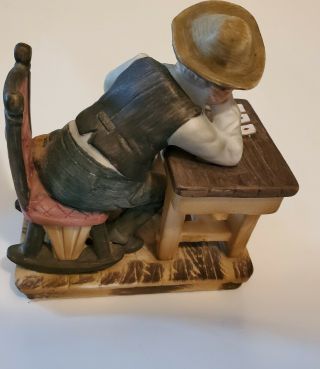 Early Capodimonte Figurine Man Playing Cards At Table signed and numbered estate 3
