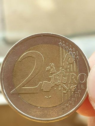 Rare Coin Of 2 Euros With An " S " On The Bottom Star