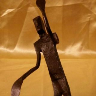 Vintage Hand Forged Brutalist Iron Man w/ Shadow Sculpture 3