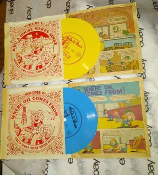 RARE VINTAGE 1976 JACK IN THE BOX RESTAURANT COMIC BOOKS WITH RECORDS VOL 1 & 2 2