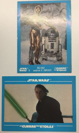 Star Wars Cards Stickers 1984 Kellogg’s Canada Luke Skywalker Rare 1,  5