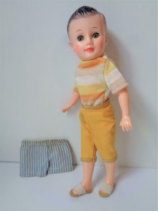 1958 Vogue Jeff Doll In Yellow Clam Digger Pants Striped Shirt Vintage Clothes