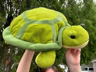 Very Rare Toys R Us Large Green Sea Turtle 20 " Plush Stuffed Animal Toy