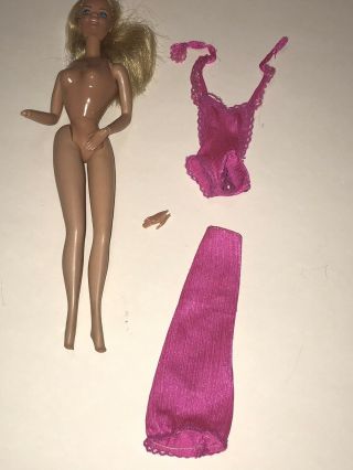 Vintage Mattel 1979 1980 Beauty Secrets Barbie Doll Pink Skirt Top One Piece