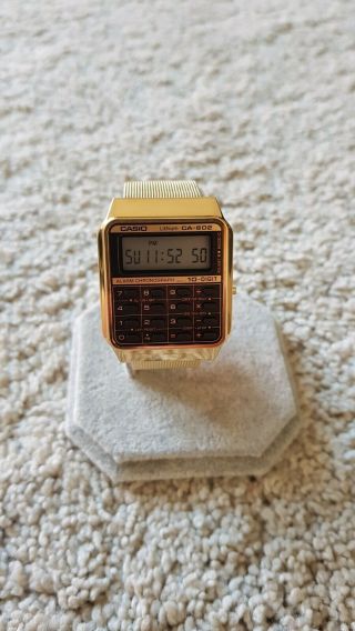 Rare Vintage Casio Ca - 602 Calculator Watch - Gold
