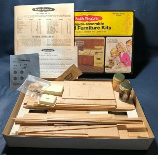 Vtg 1974 Realife Real Life Miniatures Heritage Series KITCHEN Wood Furniture Kit 2