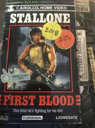 Rambo First Blood Blu Ray Walmart Exclusive,  Rare Oop Retro Vhs Slipcover