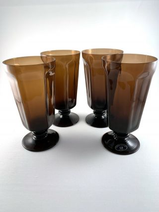 Vintage Lenox Antique Crystal Iced Tea Glasses - Brown - Set Of 4
