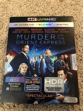 Murder On The Orient Express (4k Uhd And Blu - Ray2018,  2 - Disc Set) With Rare Slip