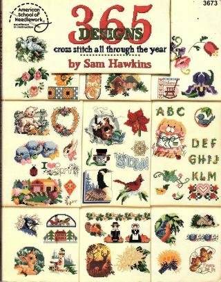 365 Designs - Cross Stitch All Through The Year - Spring - Winter 1995 - Hawkins
