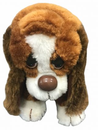 Vintage Russ Baxter Sad Eyes Puppy Dog Stuffed Animal Brown Plush 7” 871