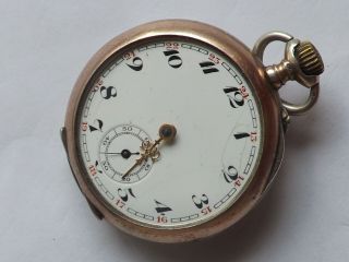 An Antique Silver - 800 - Cased Open Face Top Wind Pocket Watch