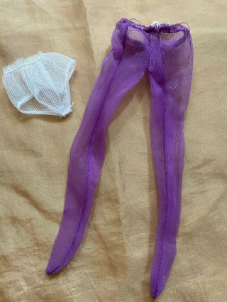 Barbie Doll Tights / Panty Hose / Stockings - Purple - Mod - Vintage 1990 ' s,  undi 3
