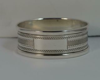 Solid Silver Engine Turned Pattern Napkin Ring