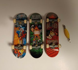 Tech Deck World Industries Flameboy Skateboards Fingerboards Set Rare