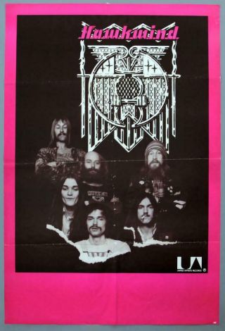 Hawkwind - Mega Rare 1974 French " Hall Of The Mountain Grill " Ua Promo Poster