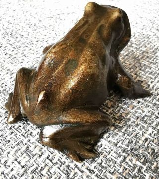 Fine Late 19th Century Qing Dynasty Chinese Bronzetoad 85x65mm291g (good Detail)