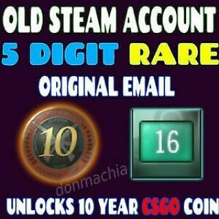 Steam Account 5 Digit Rare 15 Years 2003 10 Year Veteran Coin