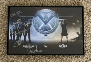 Marvel Agents Of Shield Sdcc 2014 Cast Signed Poster With Custom Frame Rare