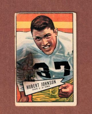1952 Bowman Large 108 Hubert Johnson Short Print Rookie Card Sp Rare