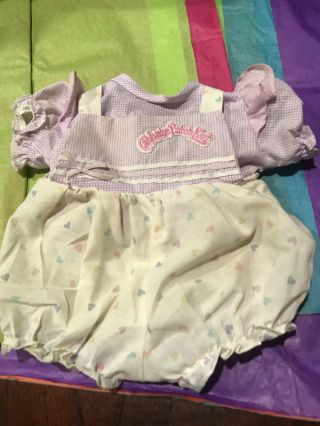 Rare Cabbage Patch Kids Clothes Vintage Doll Cpk Outfit Set Overalls Purple