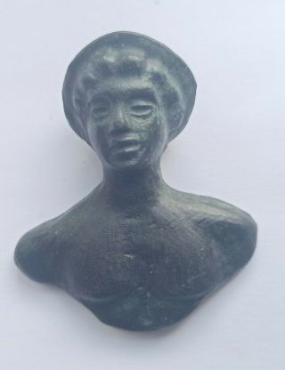 Rare Ancient Roman Bronze Bust Of God Hermes 100 - 400 Ad