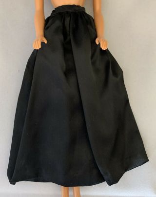 Vintage 1963 Barbie Fashion Pak Black Satin Evening Skirt Long Gathered