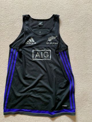 Rare Adidas All Blacks Rugby Training Singlet Vest Small