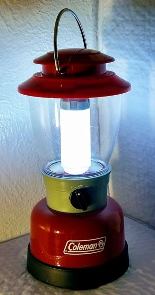 Coleman Classic Red Led Camping Lantern - Cpx 6 Pre - Owned Rarely Bright