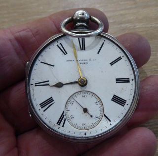 London Quality Antique Gents John Myers Solid Silver Fusee Pocket Watch