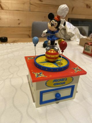 Rare 1990s Disney Minnie Mouse Schmid Music Box – Mickey’s Circus Ballerina Girl