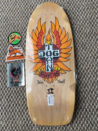 Dog Town Skates Big Foot 2 Deck & Nos 80s Stickers Rare Oj Steadham