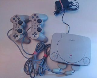 Playstation 1 Ps1 Ps One Psx Console With 2 Controller And 1 Cable Rare