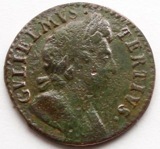 A Very Rare William Iii Half Penny - 1699
