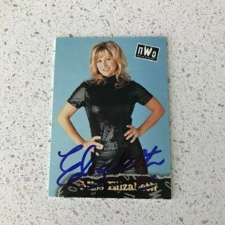 Miss Elizabeth Signed Autographed Rare 1998 Wcw Nwo Topps Card Wwe D