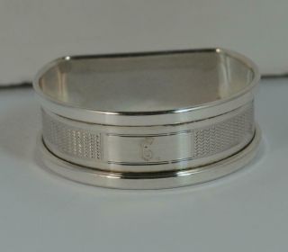 Solid Silver Engine Turned Pattern Napkin Ring C