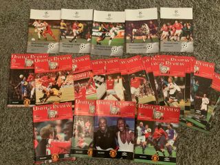Manchester United 1998 / 1999 Treble Season Full Set Of Home Programmes Rare