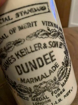Rare James Keiller " Special Standard " 1lb Advertising Dundee Marmalade Pot