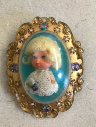Vintage Lucky Locket Liddle Kiddle Baby Larky With Locket By Mattel 1966