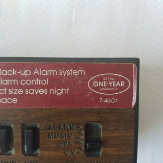 Vtg General Electric Alarm Clock AM/FM Radio Snooze GE 7 - 4601A Wood Grain 3