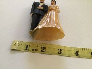 vintage Bride & Groom Wedding Cake Topper celluloid Couple 3.  5 